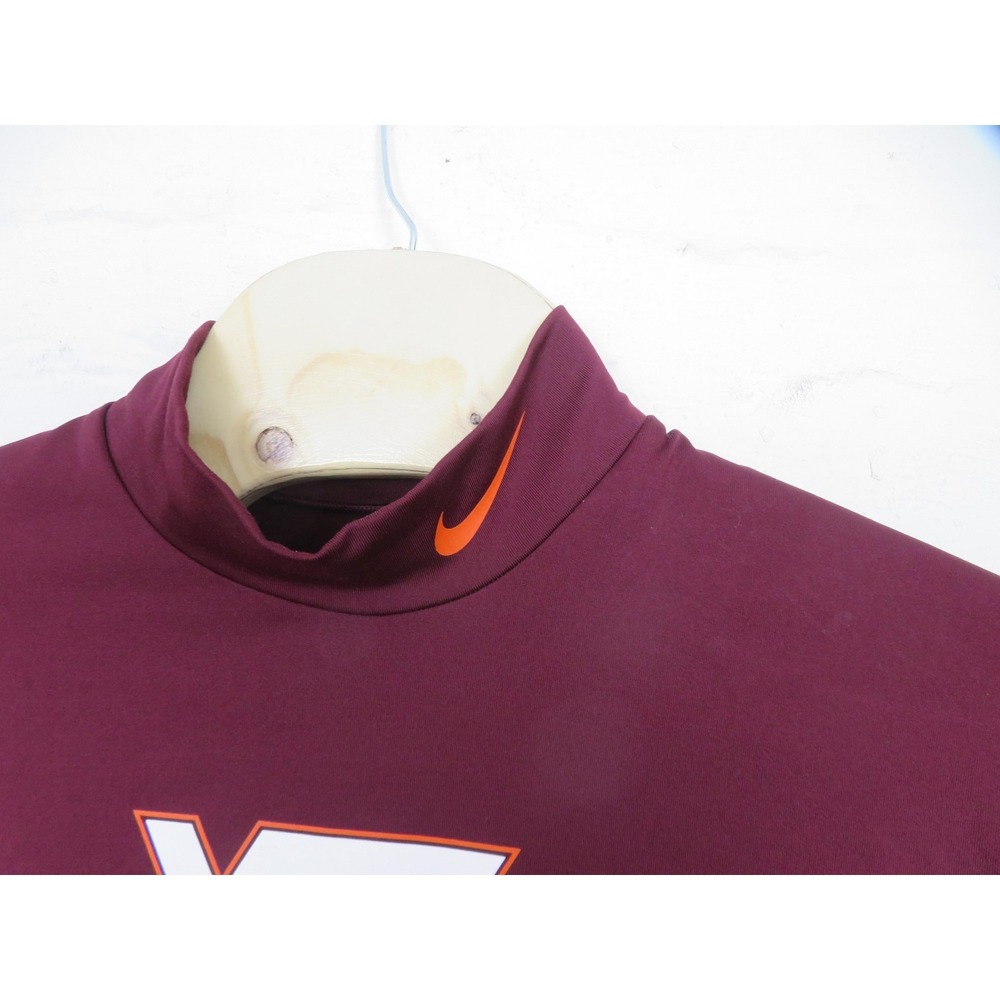 Virginia Tech Hokies Shirt Mens 2XL Red Nike Dri Fit Thermal Long Sleeve Warm - Picture 4 of 9